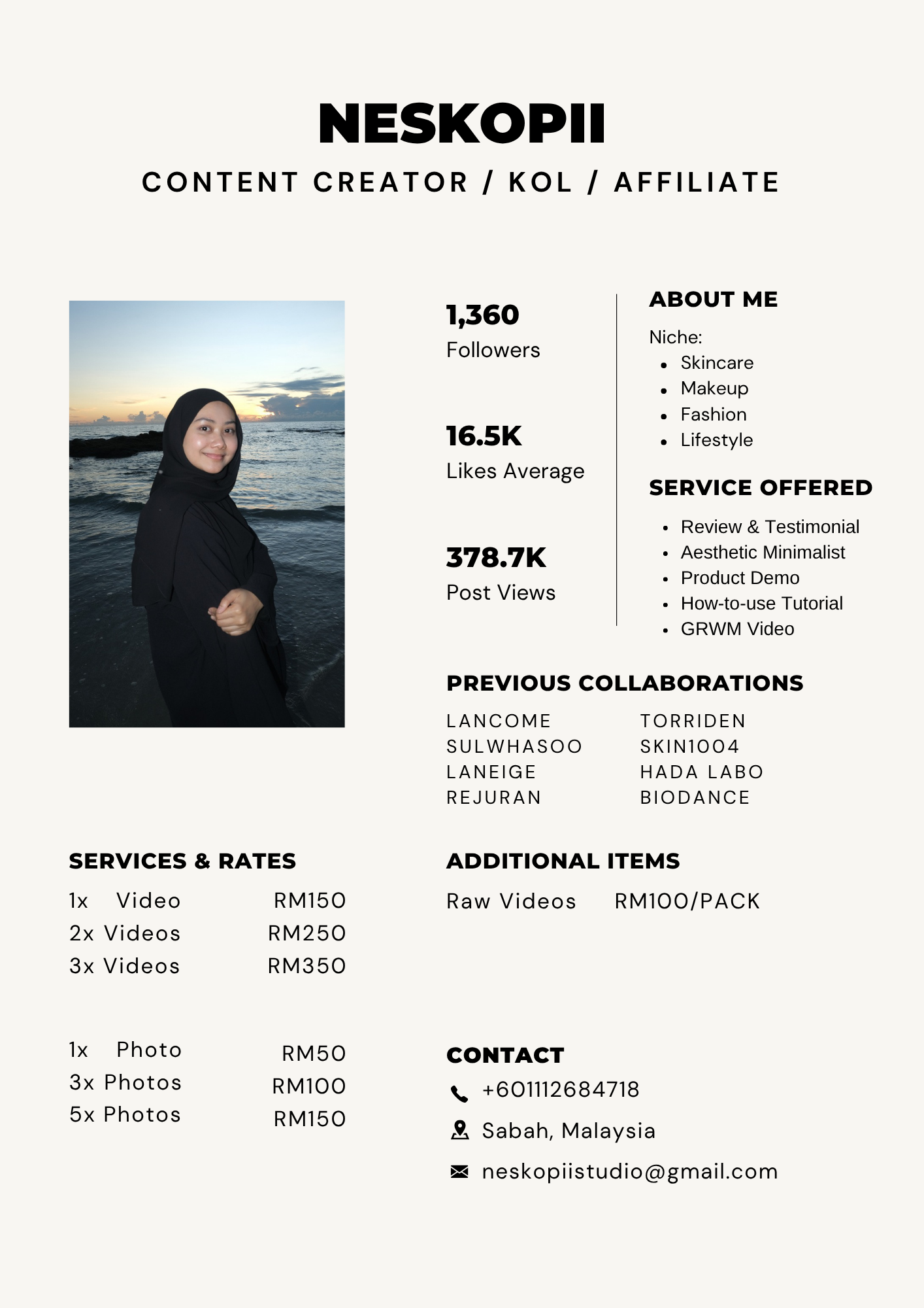 Rate Card