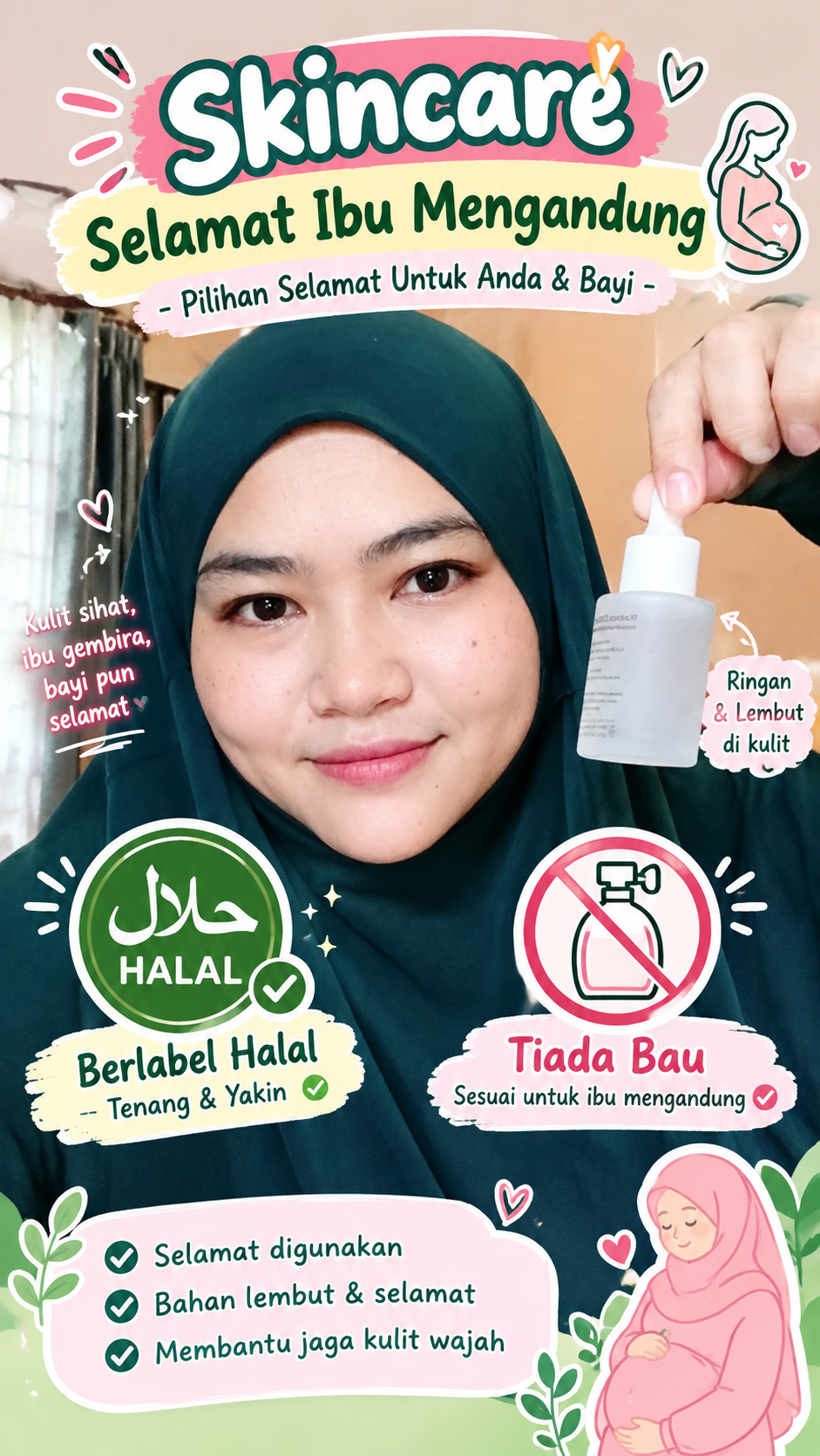 Simple skincare routine for preggy mom