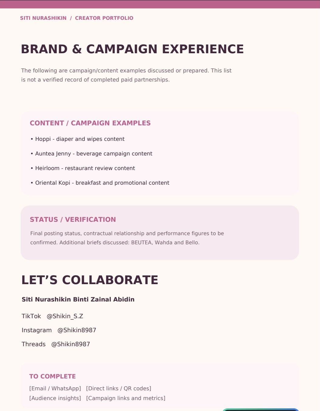 Brand Campaigns & Content Experience